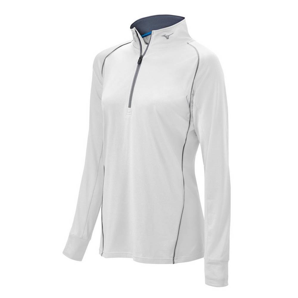 Mizuno Women's Comp 1/2 Zip Long Sleeve Pullover White (350589-DQS)